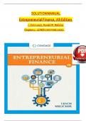 Test Bank and Solutions Manual for Entrepreneurial Finance 7th Edition