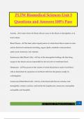 PLTW Biomedical Sciences Unit 3 Questions and Answers 100% Pass