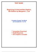 Test Bank for Beginning & Intermediate Algebra, 8th Edition by Lial - 2025 Published (All Chapters included)