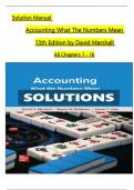 Solution Manual Accounting What The Numbers Mean 13th Edition by David Marshall All Chapters 1 - 16