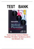 Guyton and Hall Textbook of Medical Physiology 14th Edition Test Bank by John E. Hall, Michael E. Hall Chapter 1-85