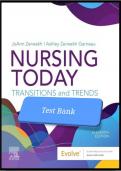 Test Bank Nursing Today: Transition and Trends 11th Edition  by JoAnn Zerwekh , Ashley Zerwekh Garneau | Chapter 1-26 | All Chapters covered