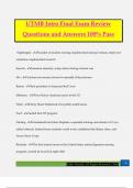 UTMB Intro Final Exam Review Questions and Answers 100% Pass