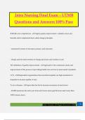 Intro Nursing Final Exam – UTMB Questions and Answers 100% Pass