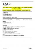 2024 AQA A-Level ECONOMICS 7136/1 Paper 1 Markets  and Market Failure  Verified Question paper and Marking Scheme Attached