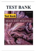 TEST BANK for An Introduction to Brain and Behavior 6th Edition by Bryan Kolb, Ian Whishaw and Campbell Teskey. (Chapters 1-16)