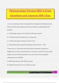 Pharmacology Practice 2025 A Exam Questions and Answers 100% Pass