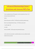 Advanced Pharmacology Exam 1 Questions and Answers 100% Pass