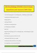 I/O Psychology EXAM 1 Ch.1-5 Exam Questions and Answers 100% Pass