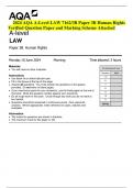 2024 AQA A-Level LAW 7162/3B Paper 3B Human Rights  Verified Question Paper and Marking Scheme Attached