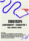 ENG1504 Assignment 1 Semester 1 | Due March 2025