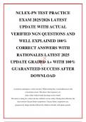 NCLEX-PN TEST PRACTICE EXAM 2025/2026 LATEST UPDATE WITH ACTUAL VERIFIED NGN QUESTIONS AND WELL EXPLAINED 100% CORRECT ANSWERS WITH RATIONALES LATEST 2025 UPDATE GRADED A+ WITH 100% GUARANTEED SUCCESS AFTER DOWNLOAD