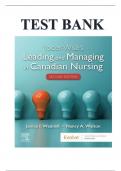 Test Bank For Yoder-Wise’s Leading And Managing In Canadian Nursing, 2nd Edition, Patricia S. Yoder-Wise, Janice Waddell, Nancy Walton  ISBN: 9781771721677 