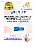 ENG 1502 EXAM PACK (COMPLETE ANSWERS)  Complete, trusted solutions and explanations