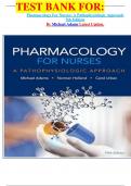 TEST BANK FOR: Pharmacology For Nurses: A Pathophysiologic Approach 5th Edition By Michael Adams Latest Update.