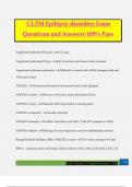 CLTM Epilepsy disorders Exam Questions and Answers 100% Pass