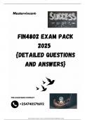 FIN4802 EXAM PACK 2025  {DETAILED QUESTIONS AND ANSWERS}