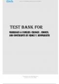 TEST BANK FOR MARRIAGES & FAMILIES CHANGES , CHOICES, AND CONSTRAINTS BY NIJOLE V. BENPKRAITIS