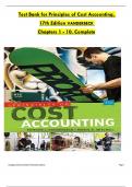 Test Bank  Principles of Cost Accounting,  17th Edition VANDERBECK  All Chapters (1–10) Completed pdf 