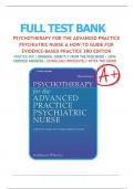 Test Bank for Psychotherapy for the Advanced Practice Psychiatric Nurse: A How-To Guide for Evidence-Based Practice, 3rd Edition, by Kathleen Wheeler, All Chapters 1-24 LATEST