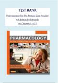 TEST BANK  Pharmacology For The Primary Care Provider 4th Edition By Edmunds All Chapters 1 to 73 REVIEWED