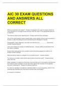 AIC 30 EXAM QUESTIONS AND ANSWERS ALL CORRECT 