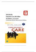 EMERGENCY CARE 14TH EDITION TEST BANK BY DANIEL LIMMER, MICHAEL F. O'KEEFE, ALL CHAPTERS 1 - 41, COMPLETE GUIDE| GRADED A+