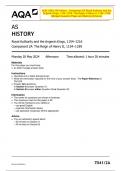 AQA_2024: AS History - Component 2A Royal Authority and the  Angevin Kings, 1154–1216: The Reign of Henry II, 1154–1189  (Merged Question Paper and Marking Scheme) 