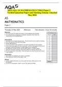 2024 AQA AS MATHEMATICS 7356/2 Paper 2  Verified Question Paper and Marking Scheme Attached  May 2024