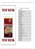 TEST BANK Pharmacology Illustrated Reviews  7th Edition Whalen Test Bank Updated VersionTest Bank Updated Version