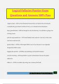 Logical Fallacies Practice Exam Questions and Answers 100% Pass