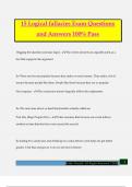 15 Logical fallacies Exam Questions and Answers 100% Pass