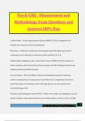 Psych GRE - Measurement and Methodology Exam Questions and Answers 100% Pass