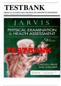 TEST BANK FOR PHYSICAL EXAMINATION &  HEALTH ASSESSMENT 9TH EDITION BY  Carolyn Jarvis and Ann L. Eckhardt | 9780323811705 | All Chapters 1-32| LATEST