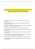 American Heart Association BLS (Basic Life  Support) questions and answers.