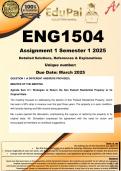 ENG1504 Assignment 1 (COMPLETE ANSWERS) Semester 1 2025 - DUE March 2025