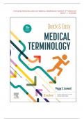 TEST BANK FOR QUICK AND EASY MEDICAL TERMINOLOGY NEWEST 10TH EDITION BY PEGGY . C . LEONARD 