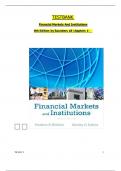 TEST BANK For Financial Markets and Institutions, 8th Edition by Anthony Saunders, Marcia Cornett, All Chapters 1 - 25, Complete Newest Version