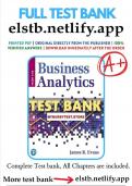 Test Bank for Business Analytics 3rd Edition Evans Newest with complete solution Latest 