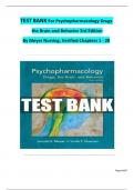 TEST BANK For Psychopharmacology Drugs the Brain and Behavior 3rd Edition By Meyer Nursing, Verified Chapters 1 – 20 2025/2026 | Verified Guide.