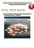 Test Bank for Adams and Urban, A Pharmacology: Connections to  Nursing Practice,3rd Edition by Michael Adams, Leland Norman Holland & Carol Quam Urban | 9780134255163 |All Chapters with Answers and Rationales | LATEST