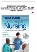 TEST BANK FOR FUNDAMENTALS  OF NURSING  10TH EDITION BY TAYLOR ALL CHAPTERS WITH VERIFIED  QUESTIONS AND CORRECT ANSWERS  ALREADY GRADED A+. ISBN ...9781975184889