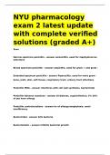 NYU pharmacology exam 2 latest update with complete verified solutions (graded A+).