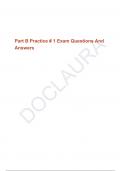 Part B Practice # 1 Exam Questions And Answers