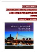 Solution manual for modern advanced accounting in canada 9th edition hilton murray | Complete Guide.