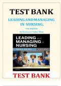 TEST BANK FOR LEADING AND MANAGING IN NURSING, 7TH EDITION By Patricia S. Yoder-Wise | 9780323241830 |All Chapters 1-31|LATEST