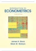 Test Bank for Introduction to Econometrics, 3rd Edition by James H. Stock & Mark W. Watson | 9780133486872 |  Complete Chapters| Latest Test Bank 100% Veriﬁed Answers A+ | LATEST