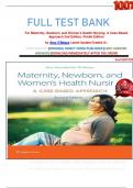 FULL TEST BANK For Maternity, Newborn, and Women's Health Nursing: A Case-Based Approach 2nd Edition by Amy O'Meara Latest Update Graded A+     