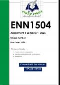 ENN1504 Assignment 1 (QUALITY ANSWERS) Semester 1 2025