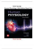 TEST BANK Human Physiology (16th Ed) By Stuart Fox| All Chapters Graded A+